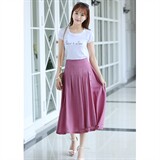 时尚百搭高腰显瘦半身裙优雅气质长款A字裙，女装半身裙，韩美纤衣