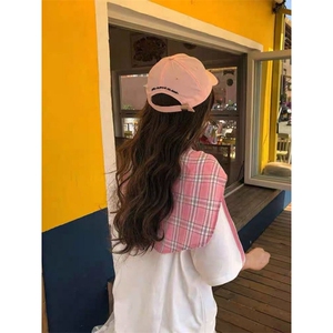 H0595-P45披肩纯棉格子布假两件夏季T恤女图片