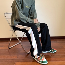 2026秋季美式字母刺绣拼接休闲裤长裤XZ604-KP83-P55控68，男装休闲裤，星座604