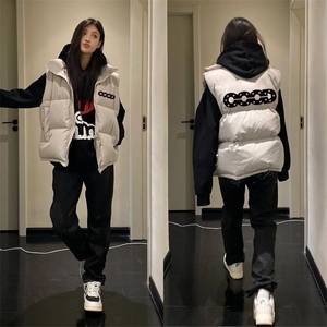现货 美式宽松立领大码印花马甲J1104特P45图片