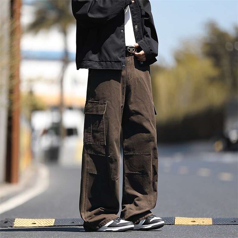 2025秋冬新款休闲男裤宽松直筒百搭水洗简约裤子潮9281-P50,男装休闲裤,星座1006-1