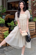 夏季新款新中式修身优雅气质连衣裙浙宝一楼13-P115K175，女装连衣裙，莘蕾
