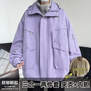 冬季三合一冲锋衣男式棉衣加厚棉服连帽棉袄潮流A266-SH80191-P85