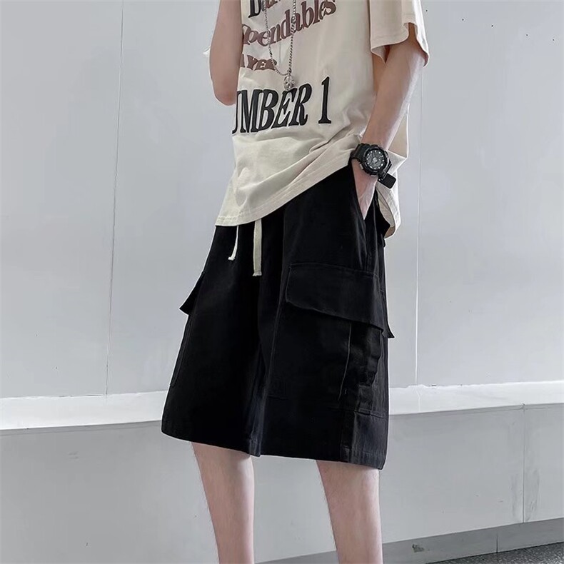 2023新款休闲短裤潮牌宽松工装五分裤男潮流大口袋中裤K3567-P31,男装休闲裤,星座512-2