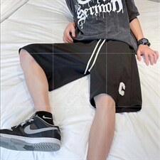 男夏季潮流时尚休闲短裤毛巾刺绣华夫格裤子DK87P22,男装休闲裤,星座1116-2