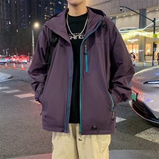 冲锋衣外套男2025春季新款宽松连帽休闲工装夹克潮流A02512-P83，男装夹克，星座308B-2