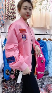 春季糖果色棒球服外套图片