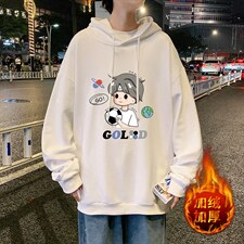 WY2207-P35加绒款-P40纯棉连帽卫衣男大码运动帽衫宽松薄外套男,男装卫衣,电商A040