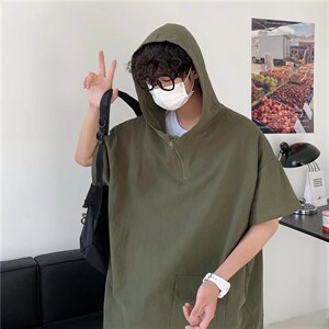 潮流夹克潮男休闲时尚外套防晒衣薄款短袖连帽T755P32图片