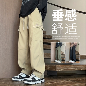 秋季新款工装裤男款美式潮牌直筒阔腿裤子宽松休闲长裤K522-P48图片