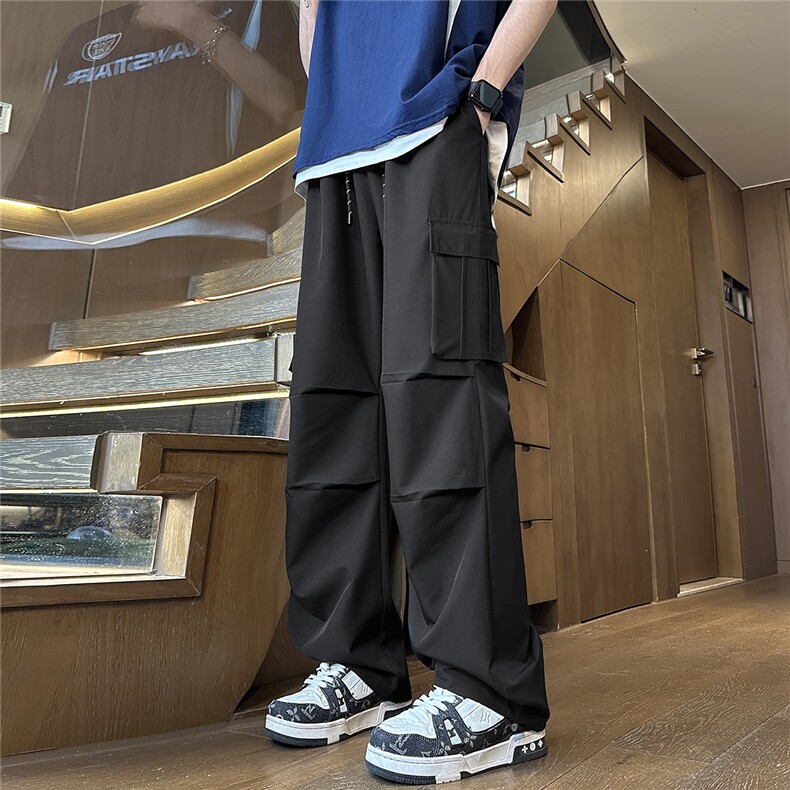 YK126 特P32 控65 品质保障 秋装冰丝垂坠感工装大口袋潮男休闲裤图片