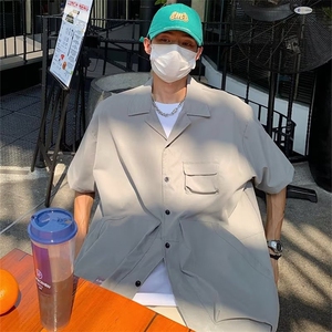夏季日系cityboy多口袋工装短袖衬衫男潮牌宽松复古衬衣S228-P38图片