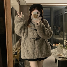 C931-P125韩系羊羔毛小香风新款女秋冬洋气牛角扣加绒加厚棉服，男装棉衣，星座911-2(原星座613-2）