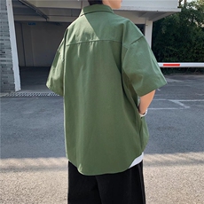 日系五分袖春夏季新款衬衫潮流慵懒男方领宽松型衬衫AC121P23，男装衬衫，星座1116-2
