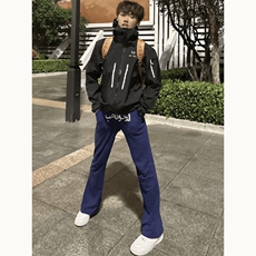 美式高街潮牌男女运动休闲裤直筒宽松慵懒显瘦印花休闲卫裤子，男装休闲裤，电商A486
