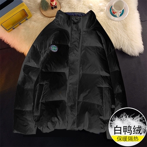 冬季纯色贴标男士大码休闲加厚羽绒服情侣上衣 6100 P269 控298图片