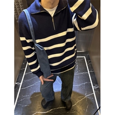 濮院毛衣男女秋装ins慵懒风bf复古软糯套头拉链针织衫LF989P60，男装针织衫/毛衣，电商D256-2(原A064-2)