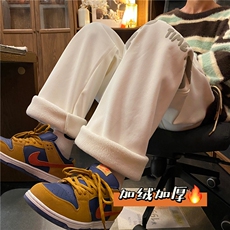 冬季菠萝格加绒宽松休闲卫裤字母发泡印花B315-K23404JR-p55控68，男装休闲裤，电商B315