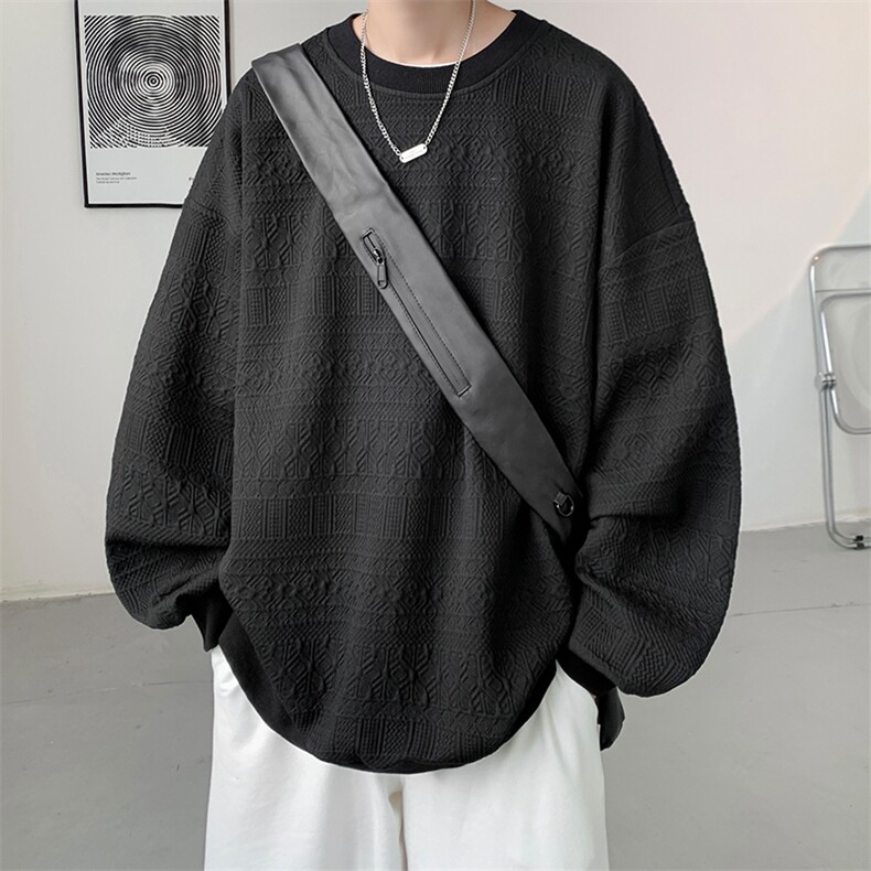 8XL-M特大码港风太空棉圆领打底衫上衣男士青年套头卫衣WY05P40,男装卫衣,电商D206-1