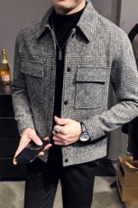 店主风轻熟小伙毛呢夹克休闲宽松修身外套男A236-JK-6015-特P100，男装夹克，电商A236
