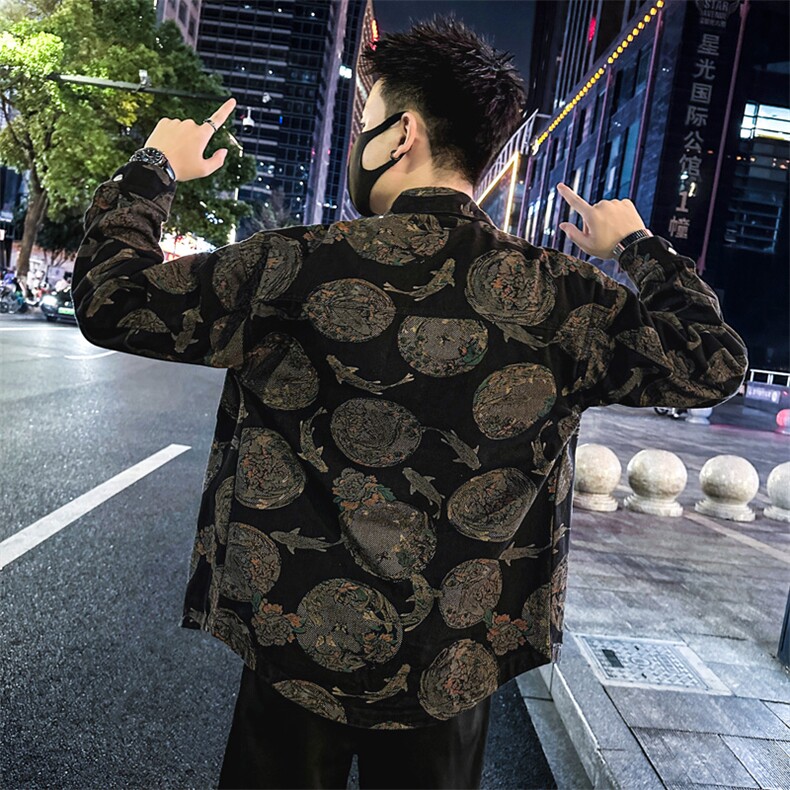 2025秋季新款翻领牛仔外套男潮流民族风牛仔衣夹克NJ6801-P108,男装工装外套,电商A368