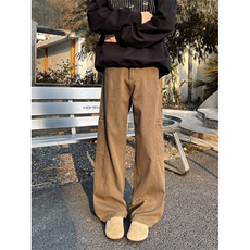 休闲阔腿工装牛仔裤男宽松小众2024新款高街拖地裤子RK2341-P48，男装牛仔裤，星座412-3
