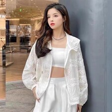 夏季新款韩版洋气连帽镂空防晒衣，其它，L·H·X