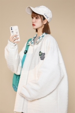 2023秋款中性风徽章棒球服休闲外套两面穿开衫夹克男女8002-P100，男装夹克，电商A441-1