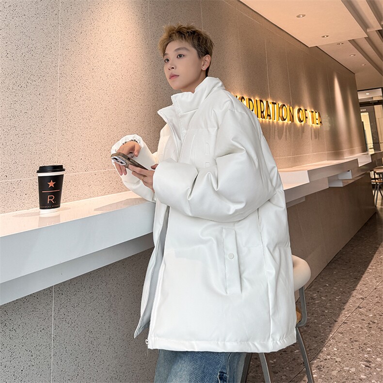 冬装立领pu皮衣羽绒棉服男外套M2881钢印P85直播,男装皮衣,星座1904A
