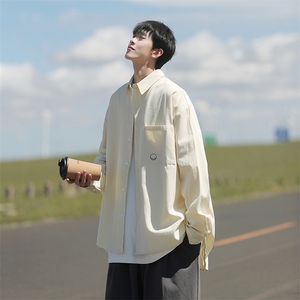 秋季新款 cityboy白色百搭纯色长袖衬衫宽松衬衣 A017 C6 P58图片