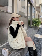 羽绒马甲女2022秋冬新款加厚保暖连帽马夹外穿坎肩，女装马甲，川哲