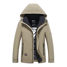 冬装新款标白鸭绒连帽加厚保暖户外羽绒服休闲品质男外套，男装羽绒服，钱塘6003（原4033）