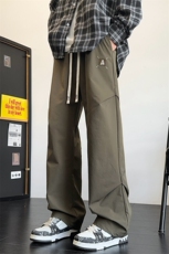 春季潮流美式高街垂感褶皱设计宽松直筒长裤A436-857-P35，男装休闲裤，电商A436