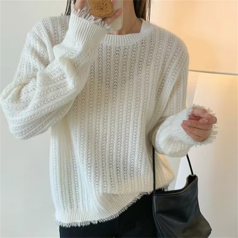 2025年秋季通勤套头单件长袖时尚百搭通勤简约羊毛衫,女装羊毛衫,硕彦羊绒