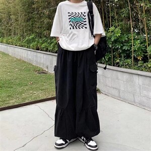 2022港风文艺工装裤男春夏宽松潮流休闲裤复古百搭收脚裤直筒长裤图片