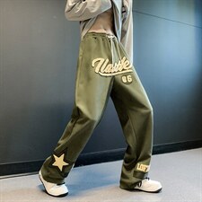 刺绣裤子男美式vibe高街直筒休闲裤秋季潮牌宽松运动裤K446-p42，女装休闲裤，星座1008-1