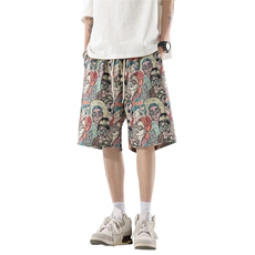 短裤男夏季美式复古拼接五分裤潮牌宽松大码XZ102B-1DK2589P25，男装牛仔裤，星座102B-1