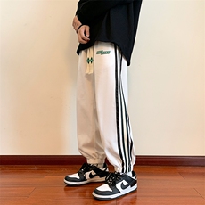 港风休闲裤男条纹宽松大码束脚裤卫裤XZ214-8KP710P45，男装休闲裤，星座1204-3