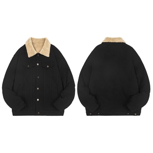 现货加绒牛仔棉服男冬季棉衣外套羊羔绒翻领夹克毛领MY1089-P110图片