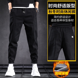 新款休闲长裤男士潮流宽松直筒加厚运动工装裤Z6619-P45/加绒P50图片