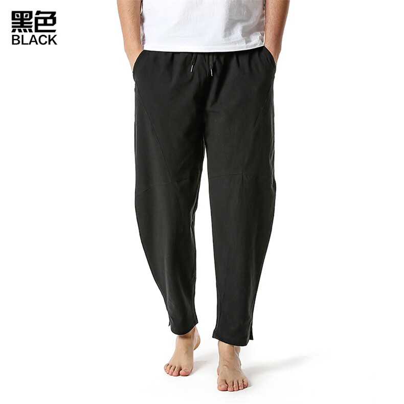 男士麻棉宽松休闲轻质弹性腰裤瑜伽裤家居裤CK04P40，男装休闲裤，星座1314