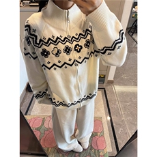 AA1744P62日系针织开衫新款提花慵懒风百搭毛衣，男装针织衫/毛衣，电商B323A