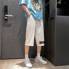 QK72253-P25冰丝七分裤男大码速干短裤男五分裤港风，男装休闲裤，电商A040