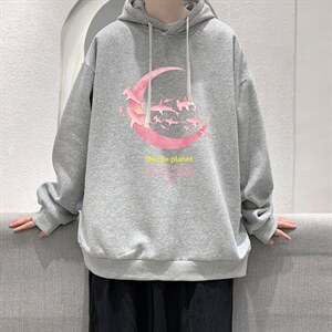 WY2209-P35 加绒款-P40 纯棉连帽卫衣男大码运动帽衫宽松薄外套男图片