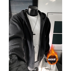 软糯高级感加绒外套慵懒宽松廓形韩系cityboy风针织衫HY879P68，男装针织衫/毛衣，电商A102B