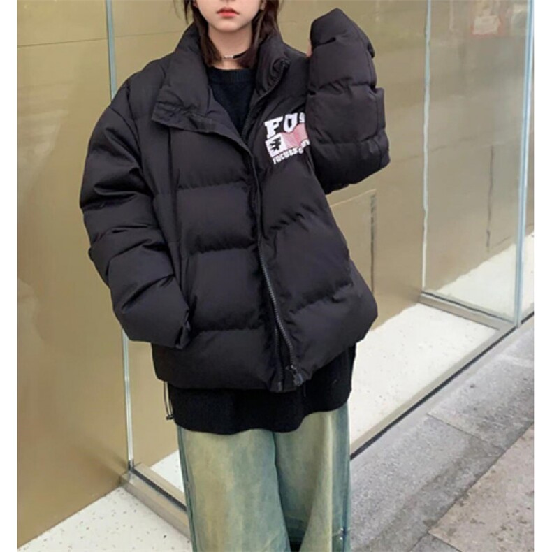 旗帜印花立领加厚棉衣男女宽松冬季潮面包棉服外套MH195,男装棉衣,星座1116A（原606A-3）