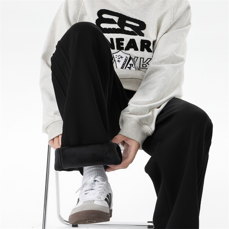 8XL-M加绒卫裤加肥加大码侧边褶皱裤子运动长裤KZ1901/P50加绒60,男装休闲裤,电商B238