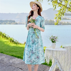 6310时尚印花连衣裙，女装连衣裙，倪叶myz