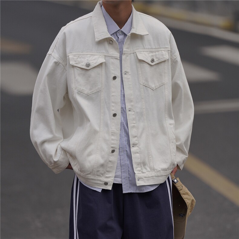 25新款抖音品质男士宽松纯色情侣休闲水洗上衣N961/P85128,男装夹克,星座202