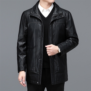 BHSK-55钱塘2020-2中年男士商务休闲冬季厚款皮衣夹克外套P400图片
